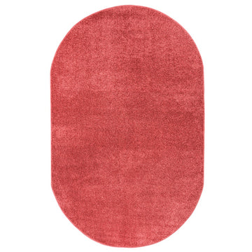 Haze Solid Low-pile Area Rug Red
